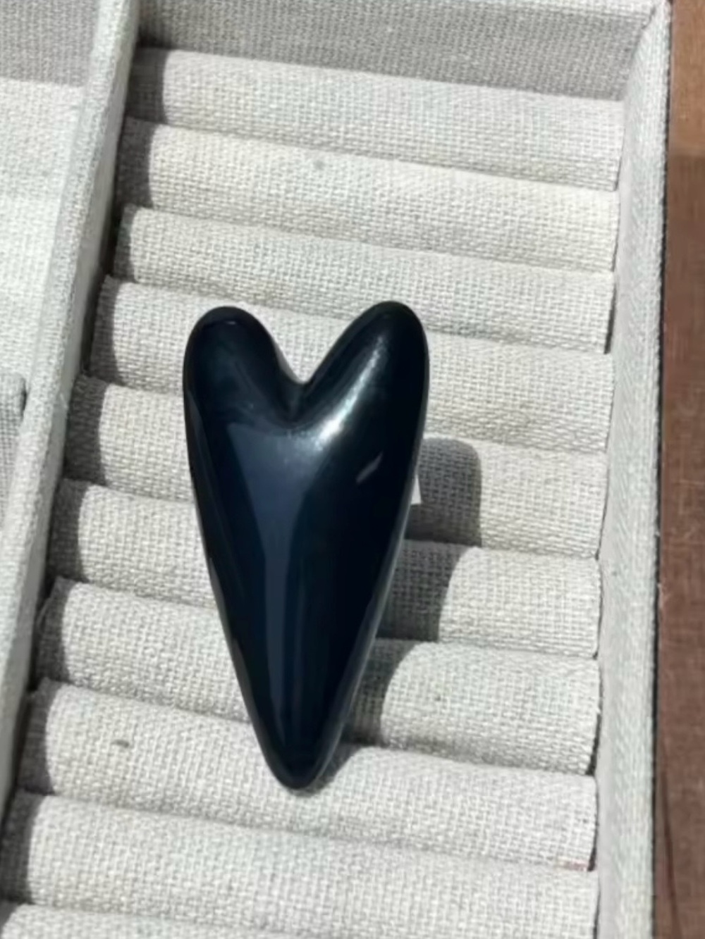 Black Heart-Shaped Ring Size 8